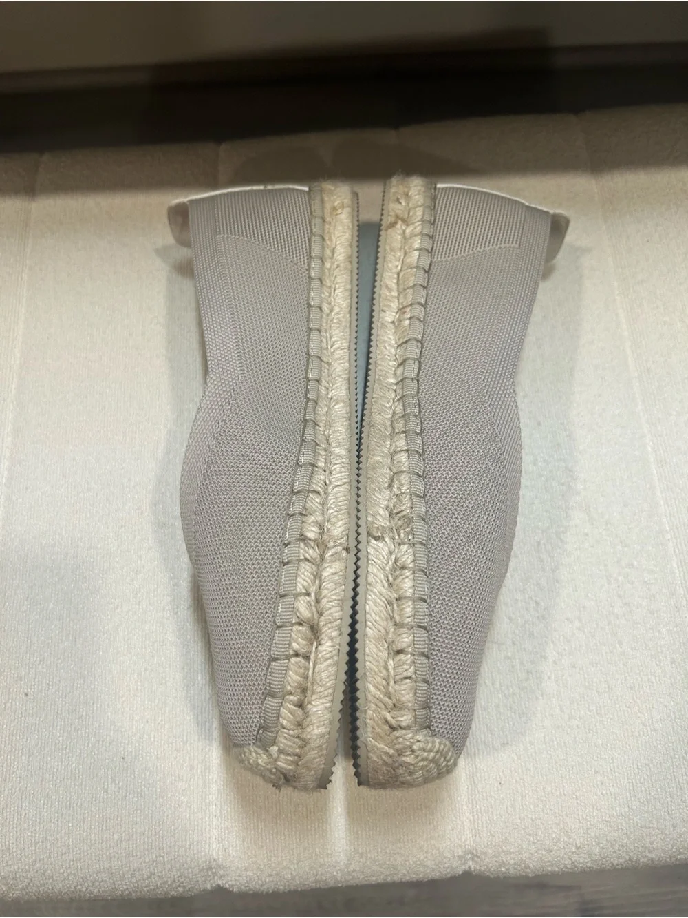 DKNY Taupe Knit Slip-On Espadrille Flats